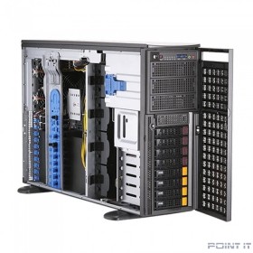 Supermicro SYS-740GP-TNRT Tower/4U, 2xLGA4189, iC621A, 16xDDR4, 8x3.5 SATA/NVME, 2xM.2 PCIE 22110, 6x PCIEx16, 2x10GbE, IPMI, 2x2200W, black