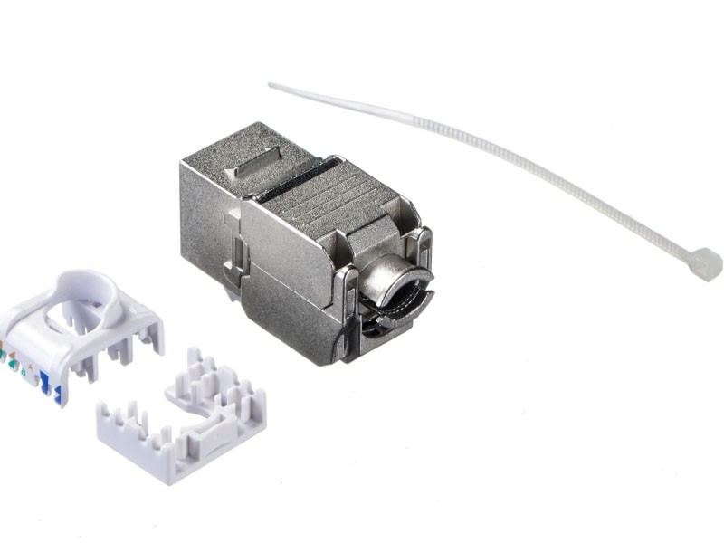 Модуль Keystone экранированный, RJ45, cat.5e, 180°, 110/Krone тип, без инструмента, KE, металлик, NETKO Expert CKC 5шт