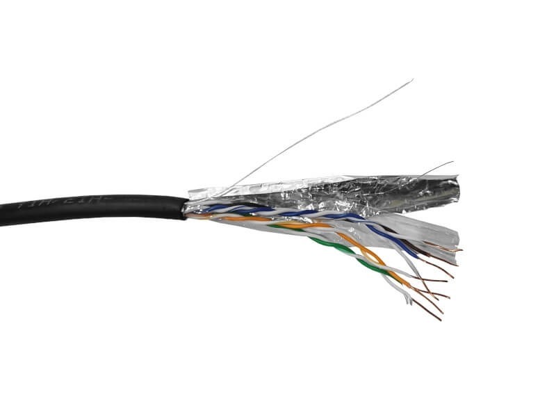 Кабель FTP4 cat.5е, одножильный, Cu, наружный, Проходит Fluke тест, черный, NETKO Optima Gold 20м