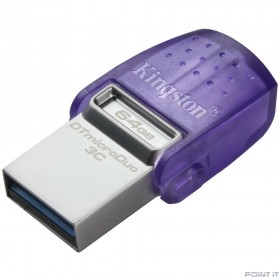 Kingston USB Drive 64GB DataTraveler DTDUO3CG3/64GB  DataTraveler microDuo 3C , USB3.0 фиолетовый