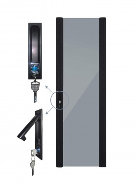 Дверь для шкафа серии Expert 42U Ширина 800, стеклянная, черная