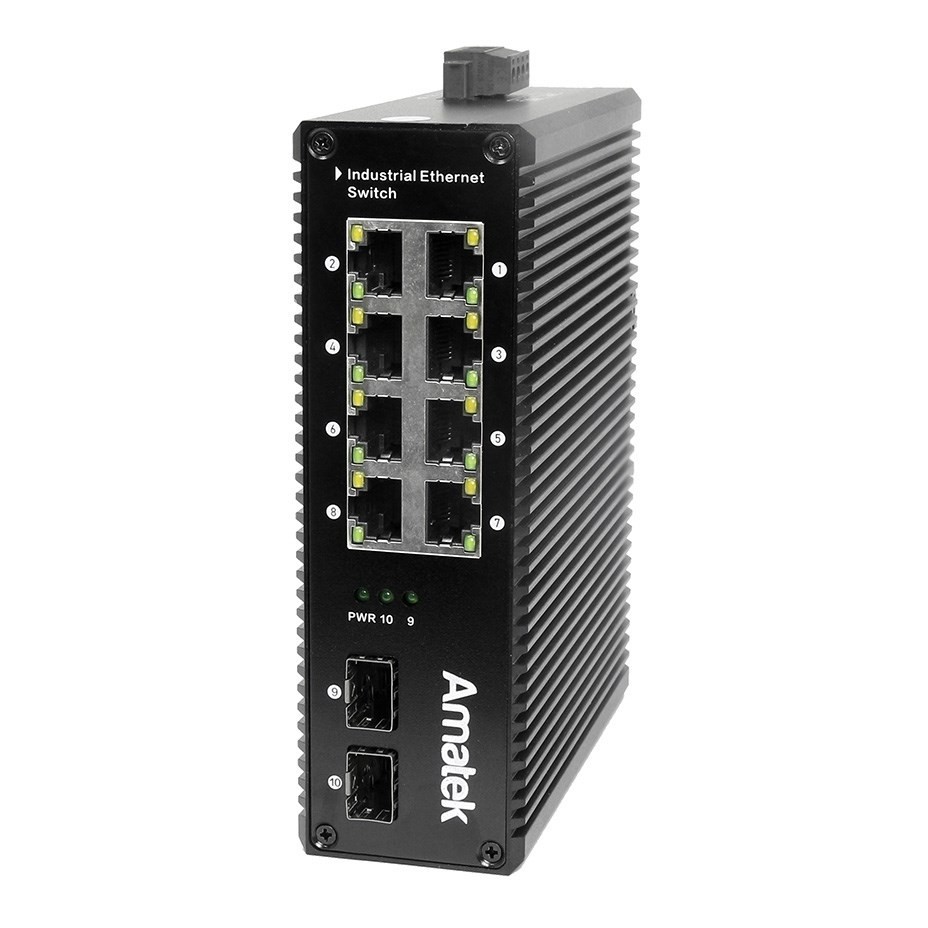 AN-SXG10P8B - промышленный 10-портовый гигабитный коммутатор с HiPoE до 480Вт