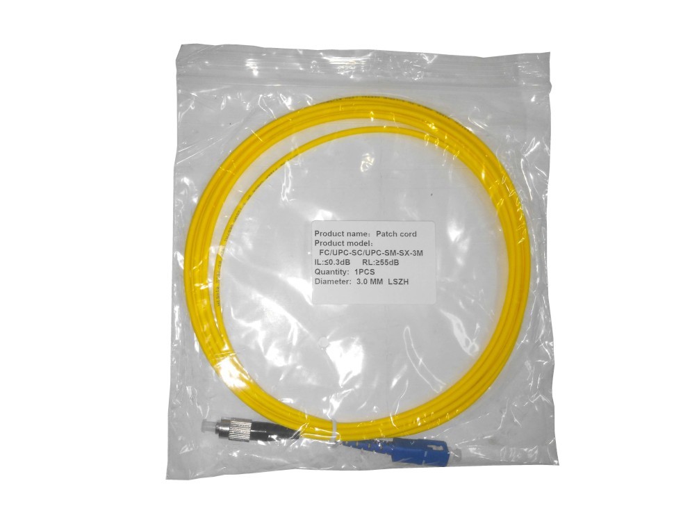 Патч-корд оптический переходной SC-FC/UPC SM Simplex 3.0мм 9/125, LSZH 5 шт