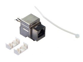 Модуль Keystone экранированный, RJ45, cat.5e, 90°, 110/Krone тип, под инструмент, KE, металлик, NETKO Expert CKC