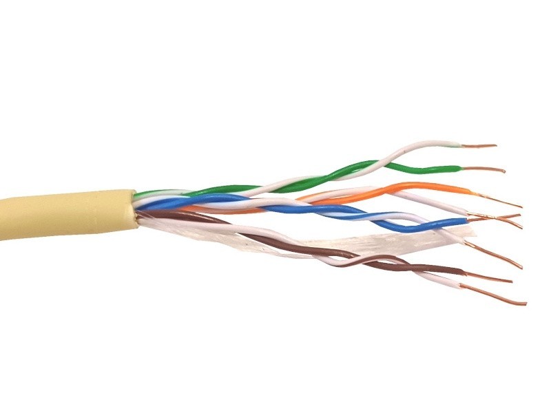 Кабель U/UTP4 cat.5e, 4 пары 24 AWG BC, цвет бежевый, одножильный, FLUKE TEST, NETKO Expert СКС 100м