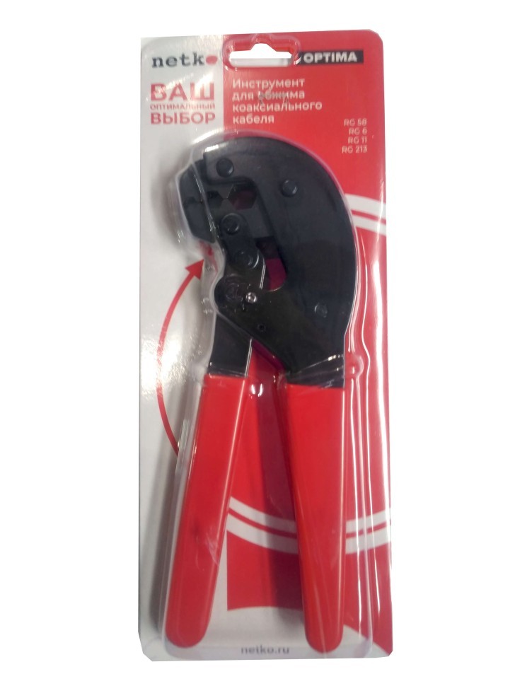 N-106E Инструмент для обжима (кримпер) коаксиального кабеля RG 58, 6, 11, 213, NETKO Optima