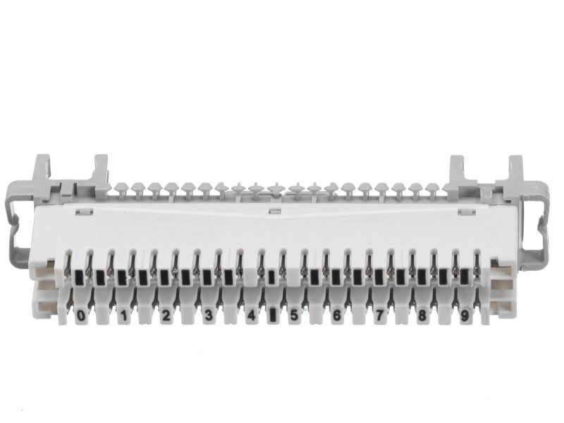 Плинт LSA Profil размыкаемый, ABS, 10 пар, металлические контакты, универсальный, нумерация (0-9), бело-серый NETKO Optima SB 5шт