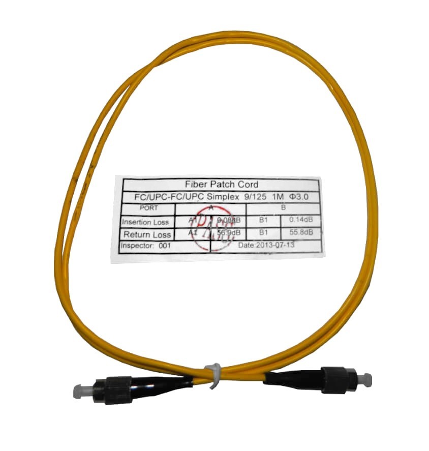 Патч-корд оптический соединительный FC-FC/UPC SM Simplex 3.0мм 9/125,