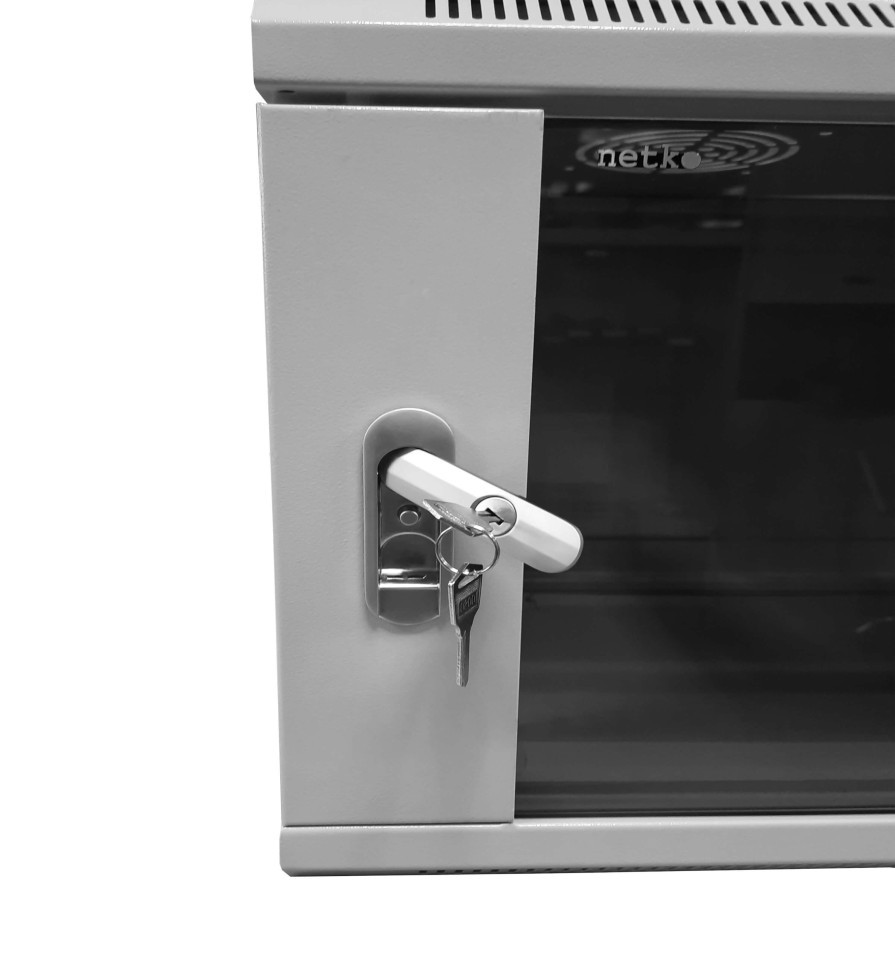 Шкаф настенный 12U серия WMA (Wall Maestro) (600х450х635), передняя дверь стекло, разборный, серый, Netko А