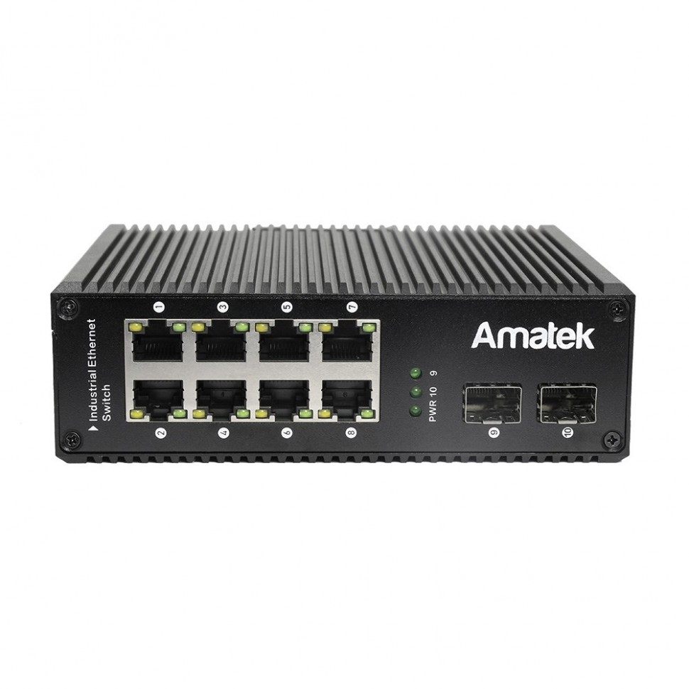 AN-SXG10P8A - промышленный 10-портовый гигабитный коммутатор с PoE до 240Вт