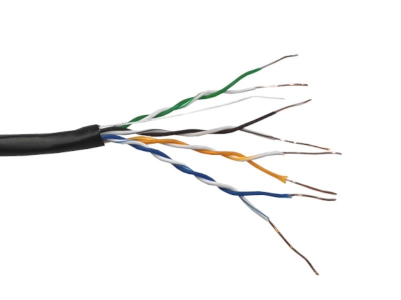 Кабель UTP4 cat.5е, одножильный, Cu, наружный, Проходит Fluke тест, черный, NETKO Optima Gold 200м