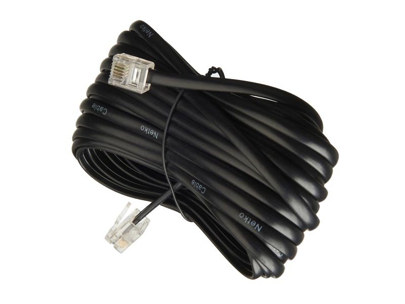 Удлинитель телефонный (6р4с) 7 метров / черный, блистер, Netko 10шт