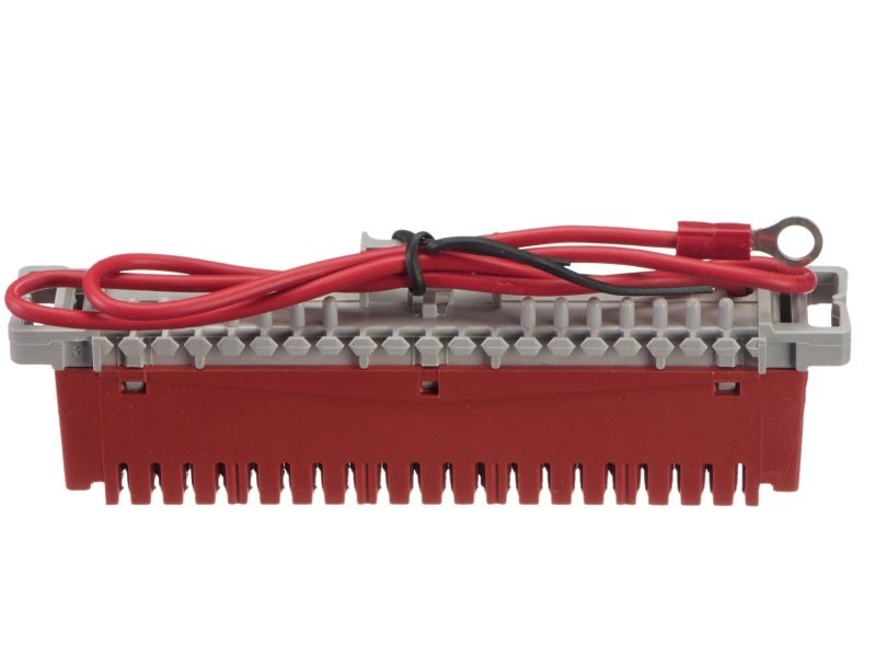 Плинт заземления неразмыкаемый, ABS, 10 пар, металлические контакты, нумерация (0-9), красный NETKO Optima