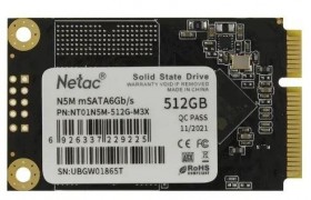 SSD жесткий диск MSATA 512GB NT01N5M-512G-M3X NETAC