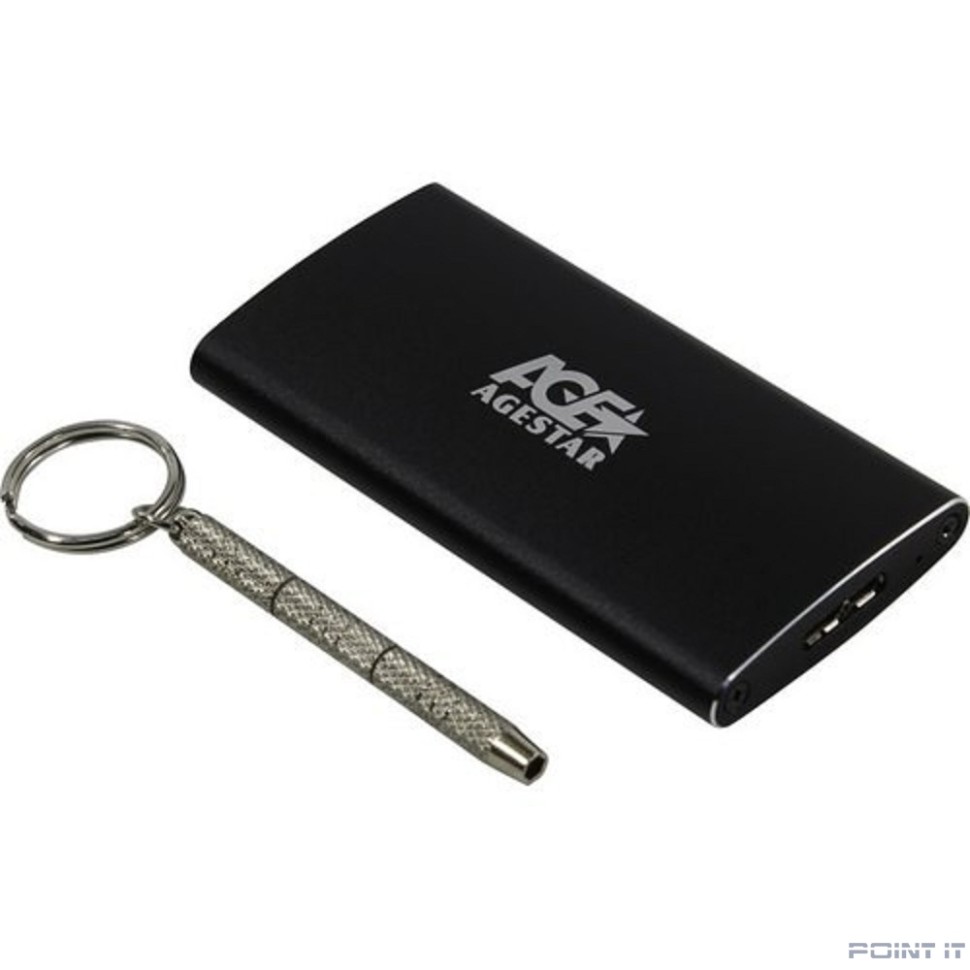 AgeStar 3UBMS2 (BLACK) USB 3.0 Внешний корпус mSATA, алюминий, черный