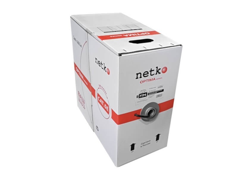 Кабель FTP4 cat.5е, одножильный, Cu, наружный, Проходит Fluke тест, черный, NETKO Optima Gold 3м