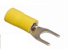 Вилочный кабельный наконечник SVS 5,5-4 (НВИ d=4,3мм) 4-6мм2,  изолированный, желтый, 100шт., Netko