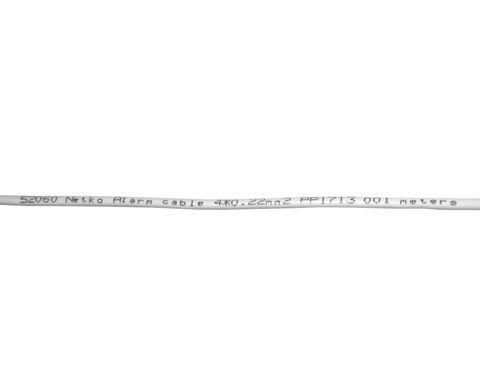 Кабель сигнальный, неэкранированный 4*0.22мм2 (7*0.2мм) 3м, луженый омедненный алюминий, пластиковая катушка, белый NETKO Optima