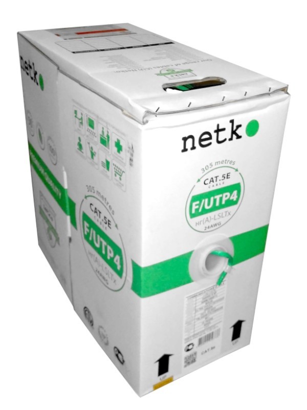 Кабель F/UTP 4 (FTP4) cat.5e, 4 пары 24 AWG BC, экранированный, нг(А)-LSLTx, зеленый; одножильный, FLUKE TEST, NETKO Expert СКС 2м