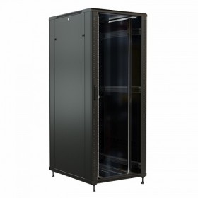  								Шкаф напольный 19-дюймовый, 42U, 2055x800х800 мм (ВхШхГ), передняя стеклянная дверь со стальными перфорированными боковинами, задняя дверь сплошная, ц							