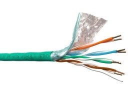 Кабель F/UTP 4 (FTP4) cat.5e, 4 пары 24 AWG BC, экранированный, нг(А)-LSLTx, зеленый; одножильный, FLUKE TEST, NETKO Expert СКС 305м