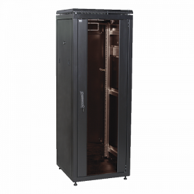  					ITK Шкаф сетевой 19 LINEA N 33U 600х600 мм стеклянная передняя дверь, задняя металлическая черный				 