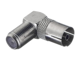 Переходник гн F - гн TV угловой (цинк), NETKO Optima 10 шт