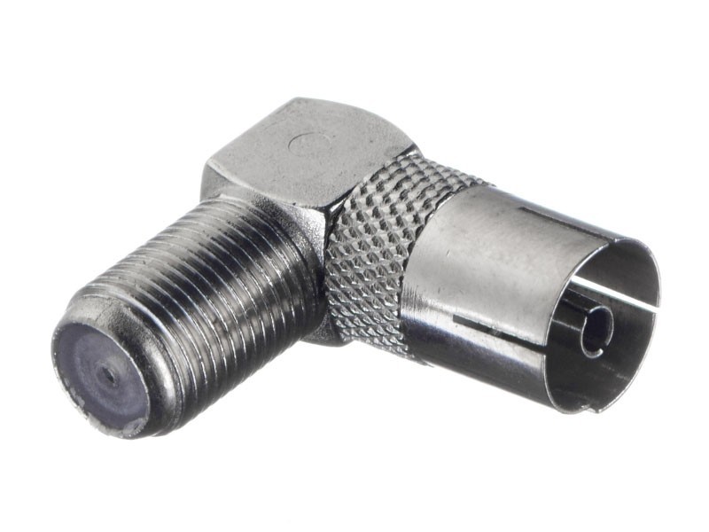 Переходник гн F - гн TV угловой (цинк), NETKO Optima 10 шт