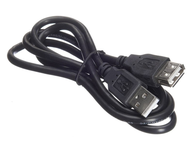 Кабель шт.USB A - гн.USB A 2.0 (1,0м), черный, NETKO Optima 5шт