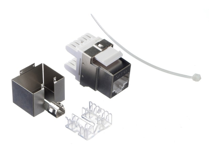 Модуль Keystone экранированный, RJ45, cat.5е, 180°, под инструмент, металлик 5шт
