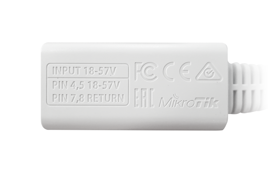 Гигабитный инжектор питания через Ethernet MikroTik RBGPOE
