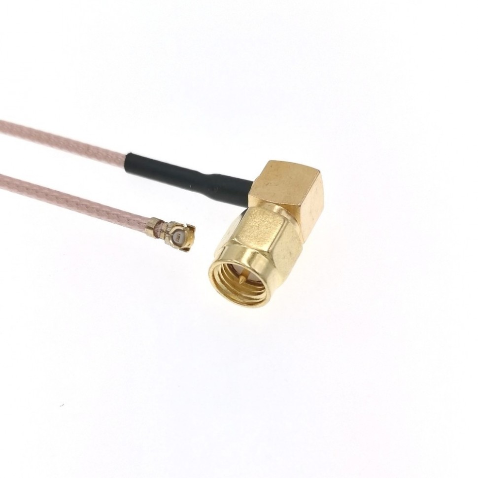 Адаптер для модема (пигтейл) U.fl(IPEX)-SMA(male)угловой кабель RG178 20см.