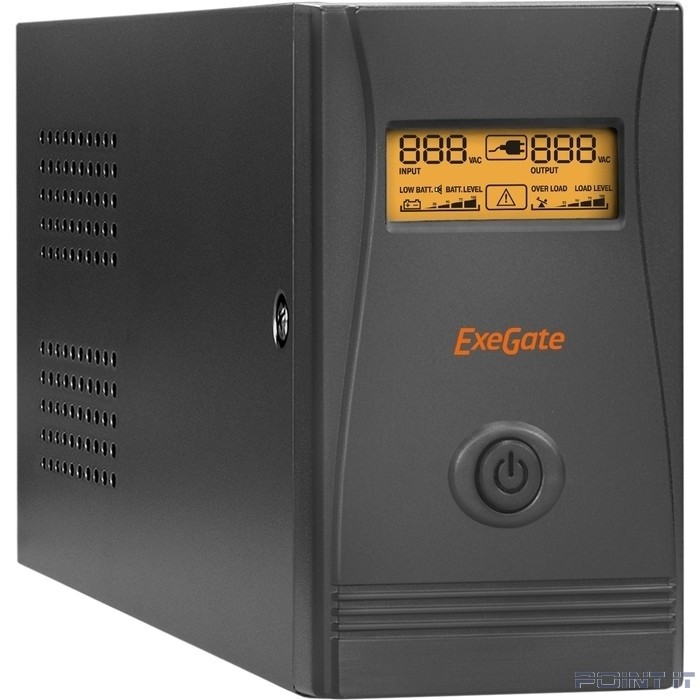 Exegate EP285478RUS ИБП ExeGate Power Smart ULB-850.LCD.AVR.EURO.RJ.USB <850VA/480W, LCD, AVR, 2 евророзетки, RJ45/11, USB, Black>