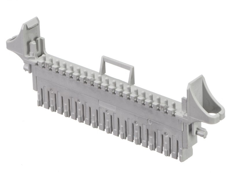 Плинт размыкаемый, PBT, 10 пар, медные контакты, универсальный, тип POUYET, нумерация (1-0), серый Netko