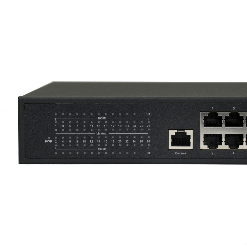 AN-SGM28P24-400 - 28-портовый управляемый L2+ гигабитный коммутатор с HiPoE до 400Вт
