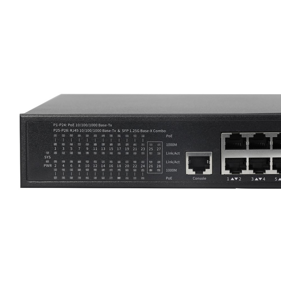 AN-SGM28P24-400 - 28-портовый управляемый L2+ гигабитный коммутатор с PoE до 400Вт