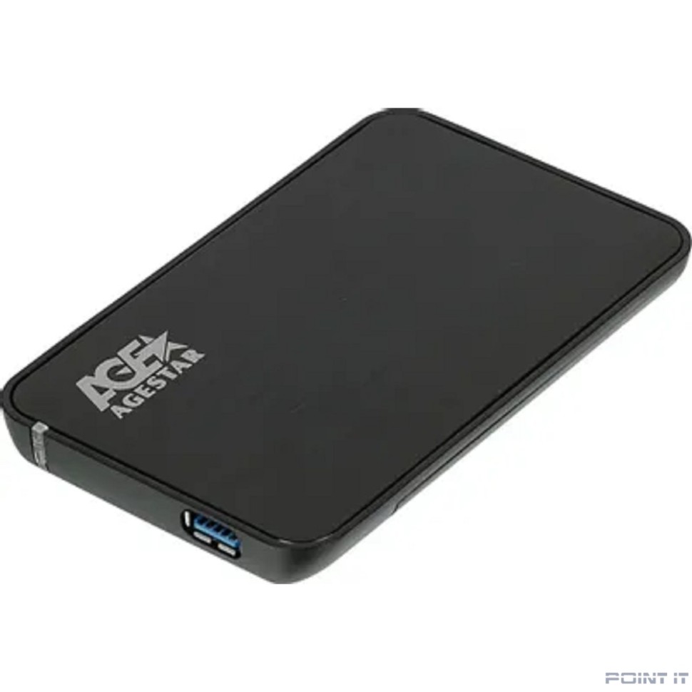 AgeStar SUB2A8 Внешний корпус 2,5" SATA Black (USB2.0, сталь+пластик, безвинтовая конструкция) (SUB2A8 (BLACK))