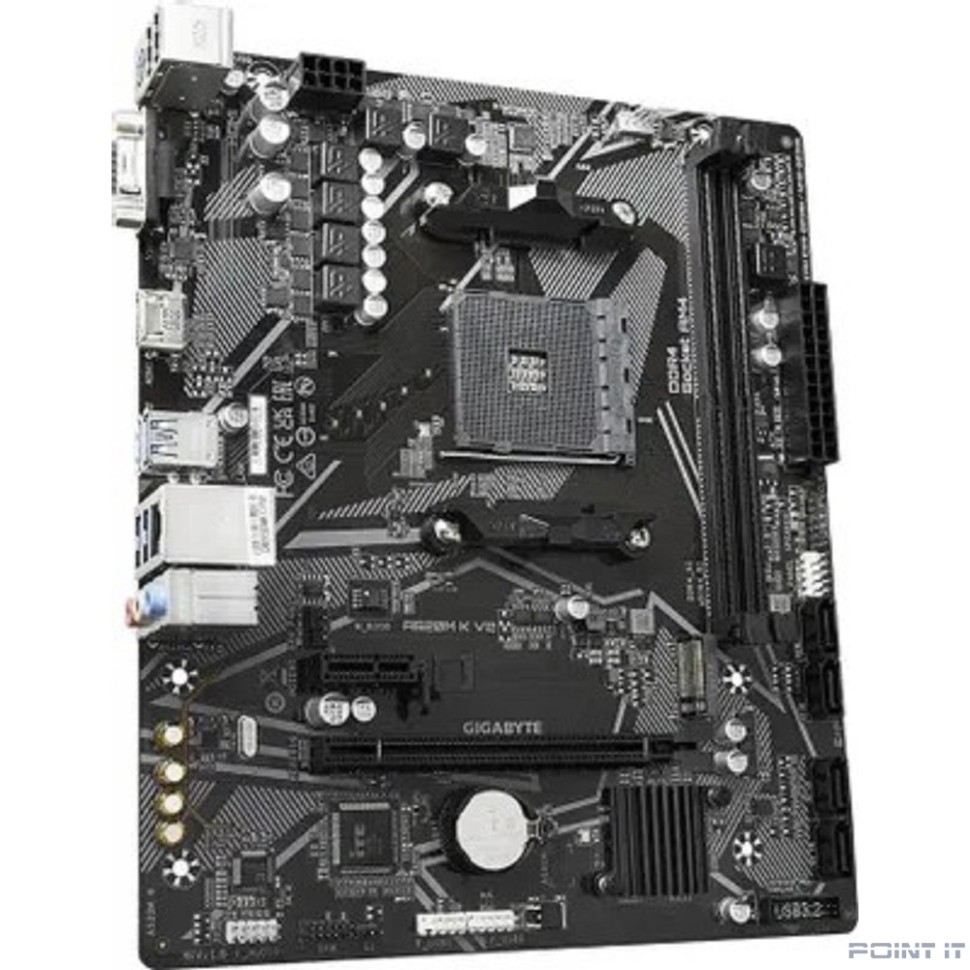 Gigabyte A520M K V2 RTL {Soc-AM4, AMD A520, 2xDDR4, mATX AC`97 8ch(7.1) GbLAN RAID+VGA+HDMI}