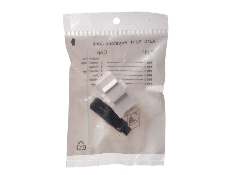 Модуль Keystone неэкранированный, RJ11 (6p4c), без инструмента, KE, белый, Netko