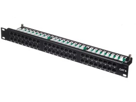Патч-панель UTP, 19, 48 портов RJ45, cat.6, 1U, Krone Type, L