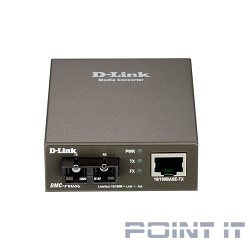 D-Link DMC-F60SC/B1A Медиаконвертер с 1 портом 10/100Base-TX и 1 портом 100Base-FX с разъемом SC для одномодового оптического кабеля (до 60 км) 
