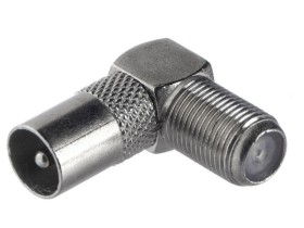 Переходник гн F - шт TV угловой (цинк), NETKO Optima 20 шт