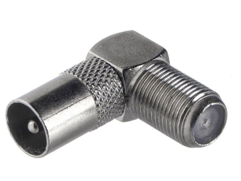 Переходник гн F - шт TV угловой (цинк), NETKO Optima 20 шт