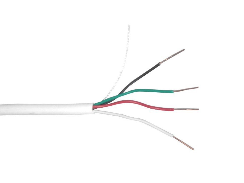 Кабель сигнальный, неэкранированный 4*0.5мм 2м, алюминий, пластиковая катушка, белый NETKO Optima