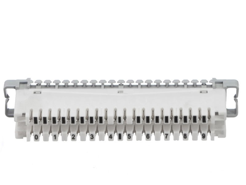 Плинт ТК размык., ABS, 10 пар, медь, нумерация (0-9), бело-серый NETKO Optima