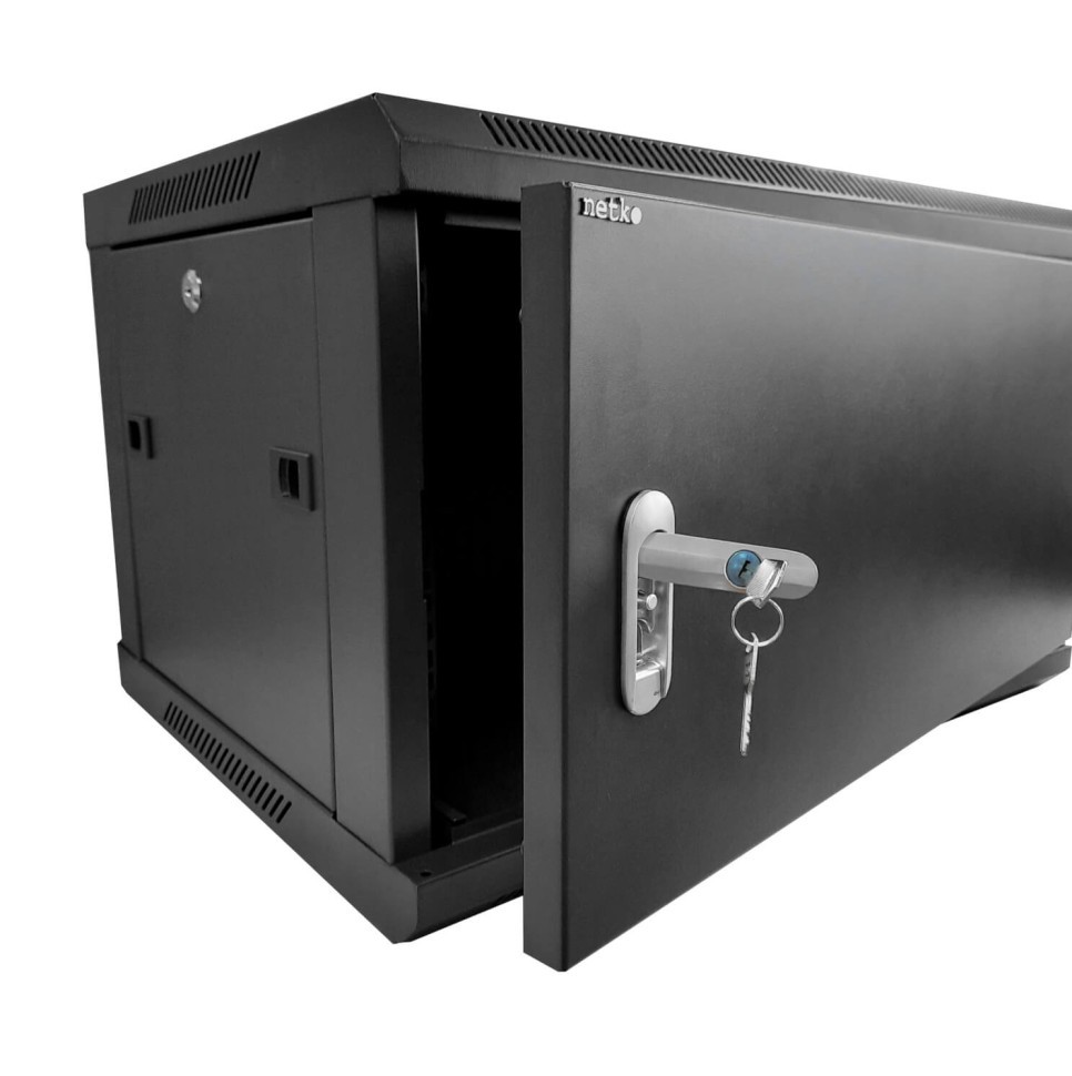 Шкаф настенный 4U серия WMA (Wall Maestro) (600х450х280), разборный, передняя дверь металл, черный Netko А