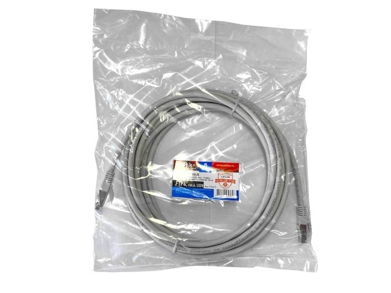 Патч-корд FTP4 cat.6, литой коннектор, серый, LSZH, NETKO Expert CKC