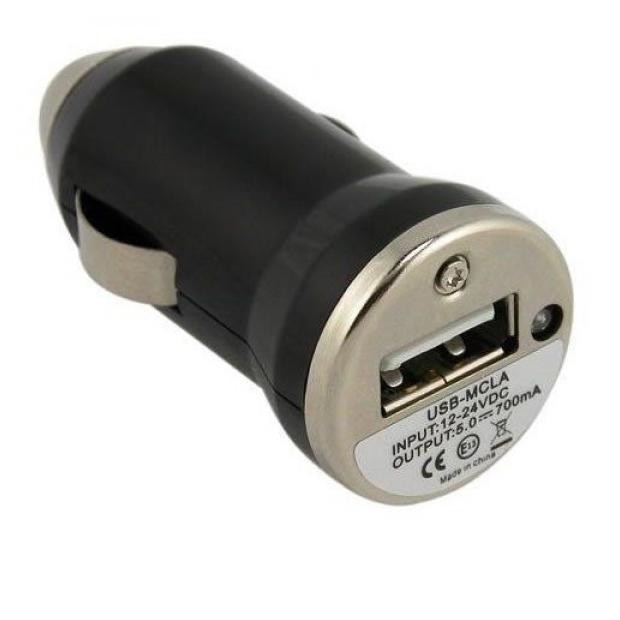Автомобильное зарядное устройство USB, 1 порт, 5В, вых. сила тока 0.7А, мини, черный, п/пакет, Netko РАСПРОДАЖА