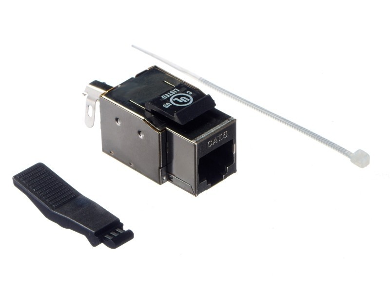 Модуль Keystone экранированный, RJ45, cat.6, 90°, без инструмента, KE, металлик, Netko СКС