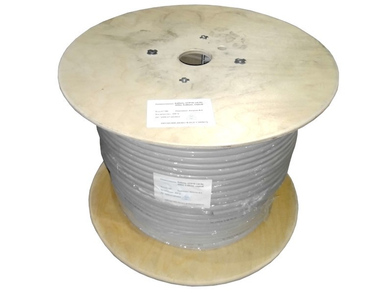 Кабель UTP16 cat.5e, , 24 AWG, серый 20м